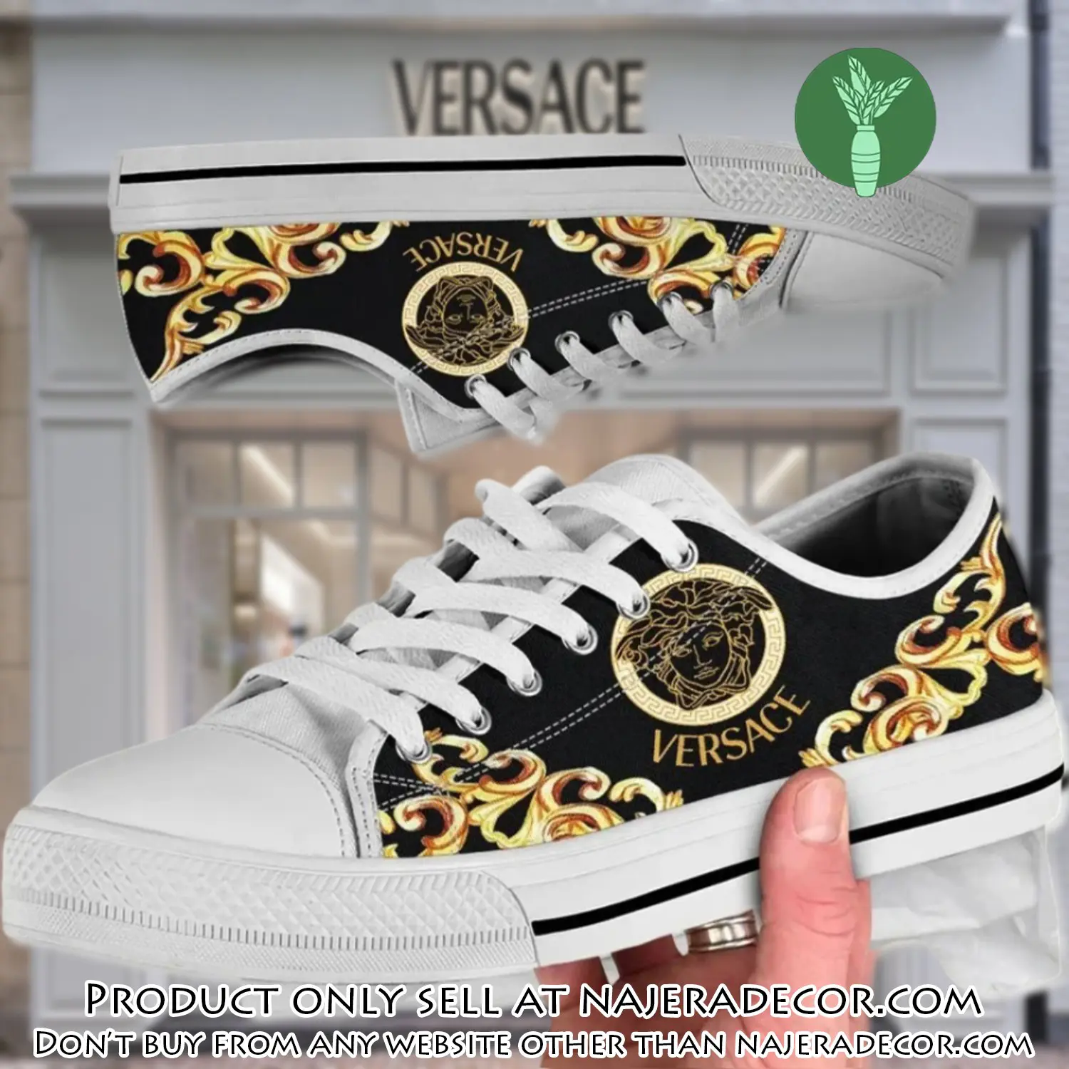 Versace medusa pattern low top canvas shoes luxury brand gifts for men women njr2651807